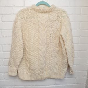 Vintage Fisherman Handknit Cable Wool Sweater M/L